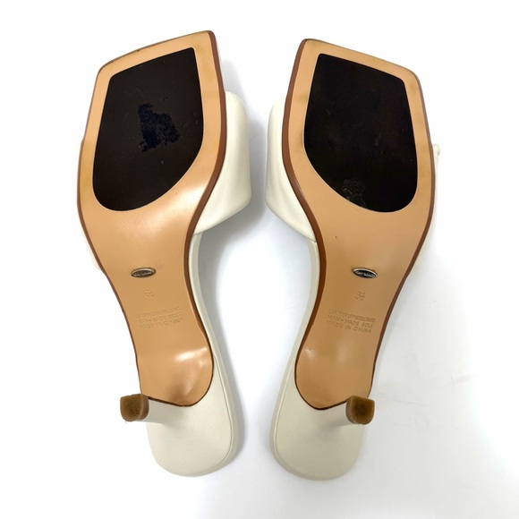 Tony Bianca Alexa Kitten Heel Nappa Leather Square Toe in Dove Cream Size 6.5 - Picture 11 of 15